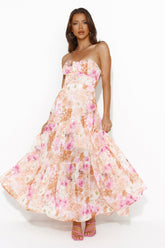 Orange floral maxi dress - image 1
