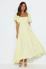 IVNO Buttercup Cloud-Sleeve Maxi Dress