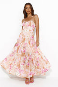 Orange floral maxi dress - image 1