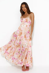 Orange floral maxi dress - image 3