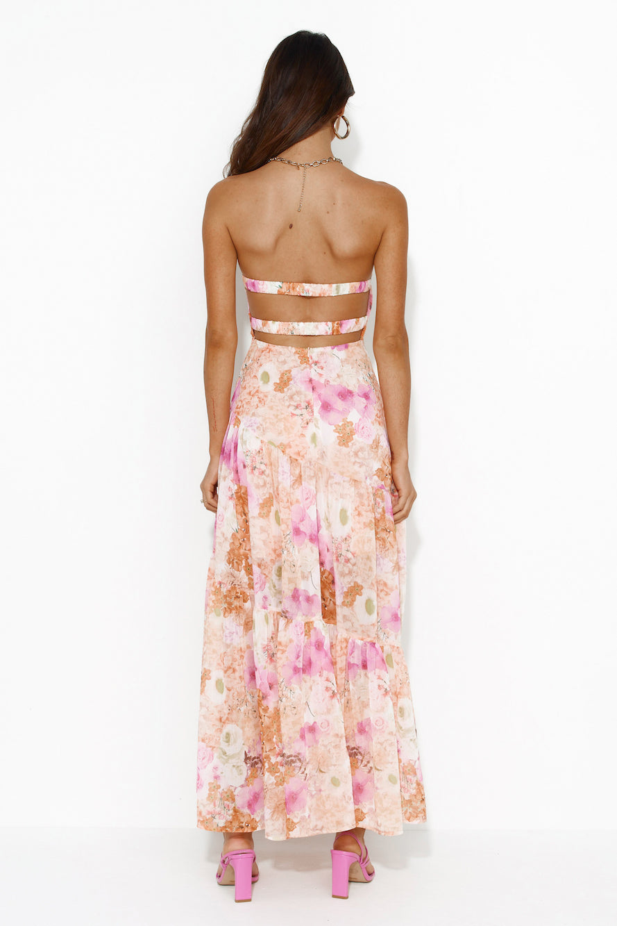 Orange Open-Back Flowy Maxi Dress - Orange - view 7