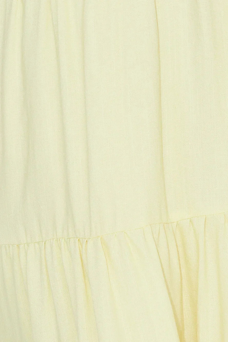 Summertime Heat Puff Sleeve Maxi Dress Yellow