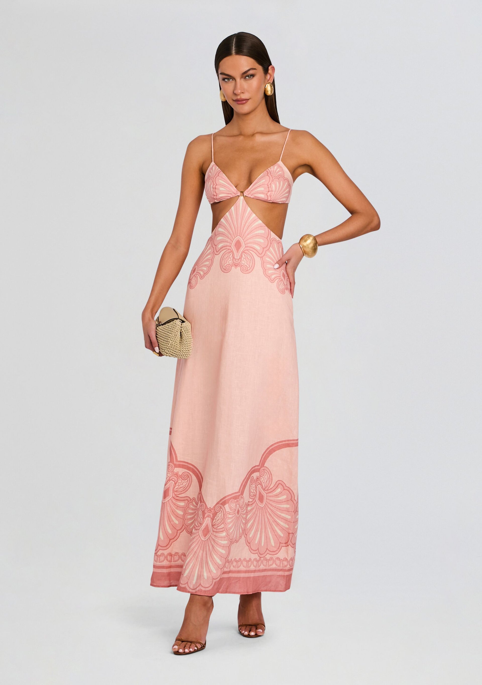 Vibrant Pink Statement Maxi Dress - Pink - view 6