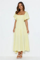 IVNO Buttercup Cloud-Sleeve Maxi Dress